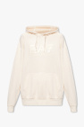 EA7 Emporio Armani cream Logo-printed hoodie