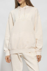 EA7 Emporio Armani cream Logo-printed hoodie