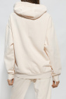 EA7 Emporio Armani cream Logo-printed hoodie
