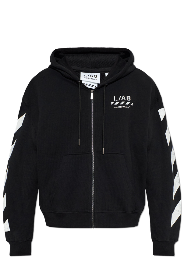 L/AB c/o Off-White Hooded zip-up sweatshirt