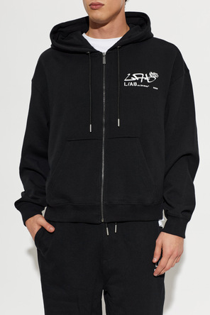 L/AB c/o Off-White Hooded zip-up sweatshirt