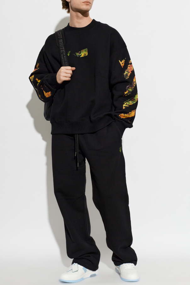 Off-White Sweatshirt with a multicolored printed logo