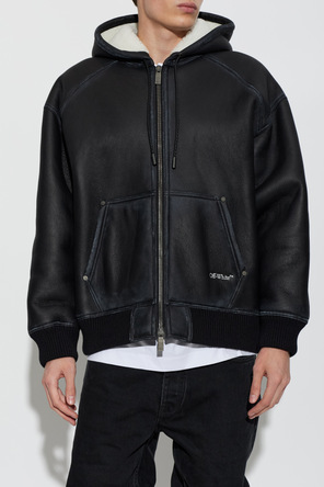 Off-White Casaco de pele de carneiro com capuz