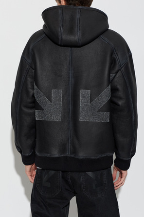 Off-White Casaco de pele de carneiro com capuz