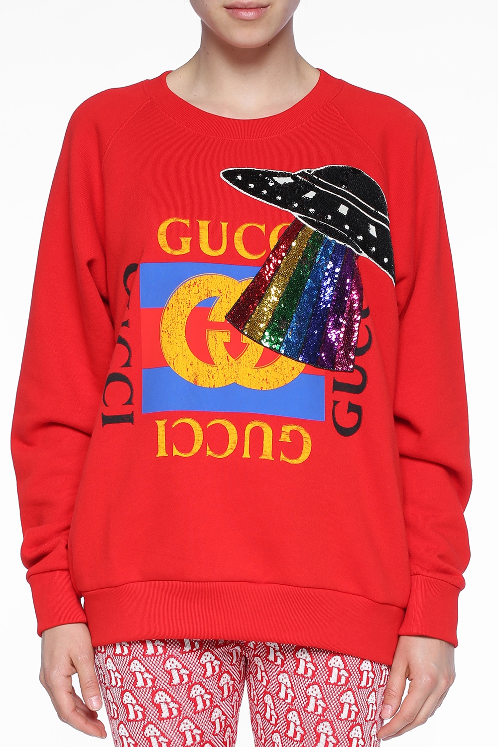diagonal Streng Velkendt Embellished sweatshirt Gucci - Vitkac US