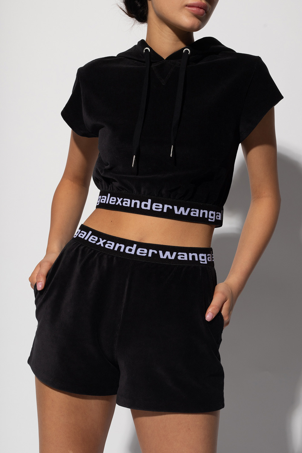 GenesinlifeShops Iceland - Cropped Noir hoodie T by Alexander Wang -  ornate-print long sleeved shirt