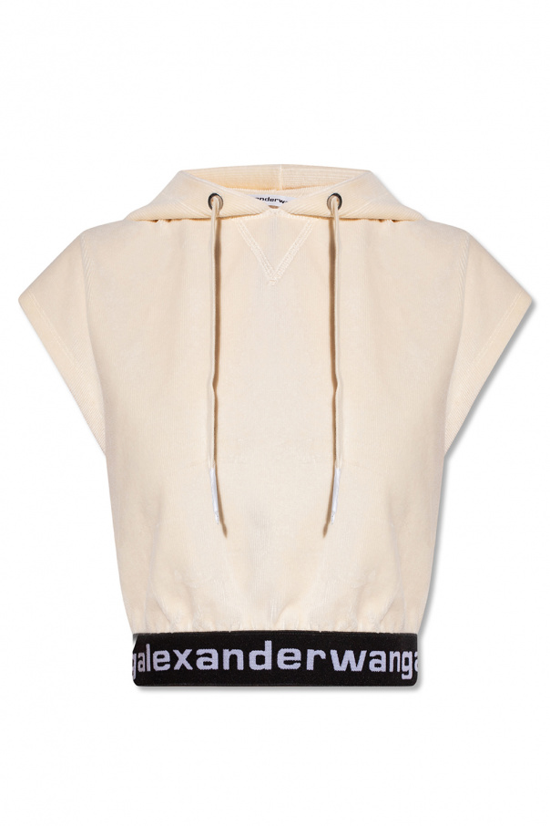 T by Alexander Wang Velour hooded sweatshirt