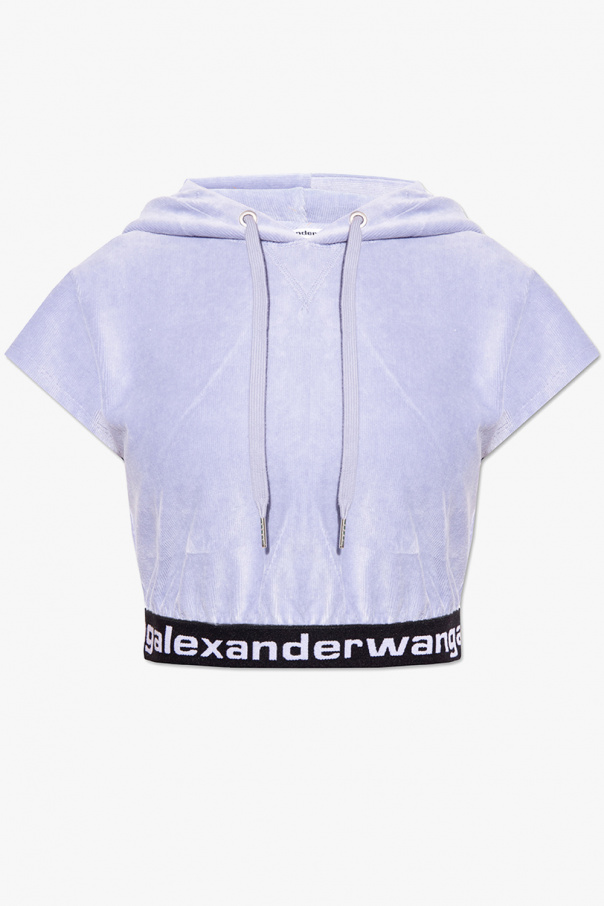 T by Alexander Wang Cropped twill hoodie
