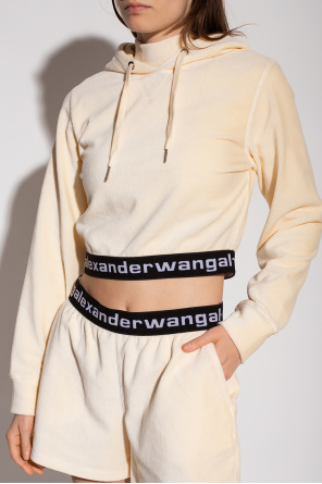 T by Alexander Wang Velour hooded sweatshirt