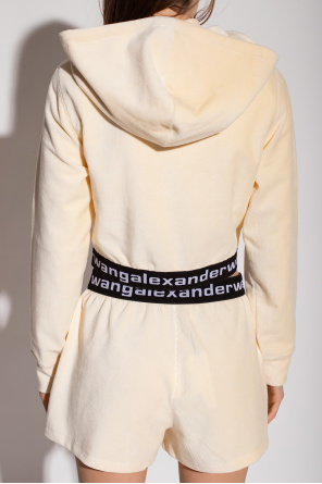 T by Alexander Wang Velour hooded sweatshirt