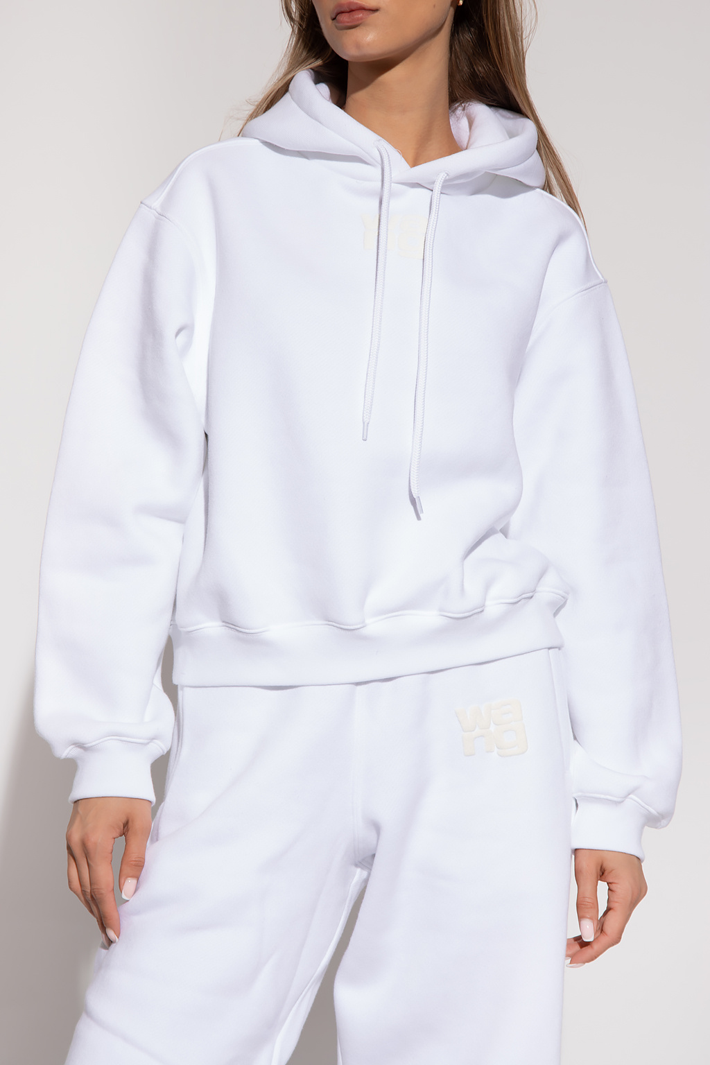 T by Alexander Wang Relaxed-fitting pleated hoodie