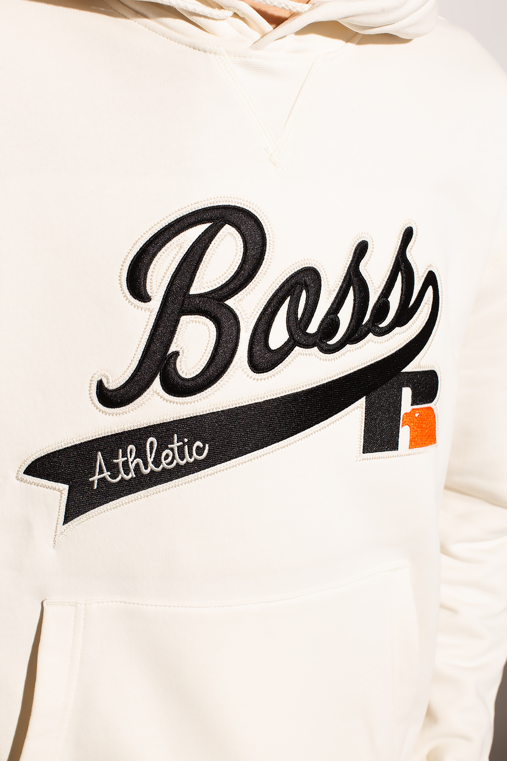 BOSS x Russell Athletic Hoodie with logo patch