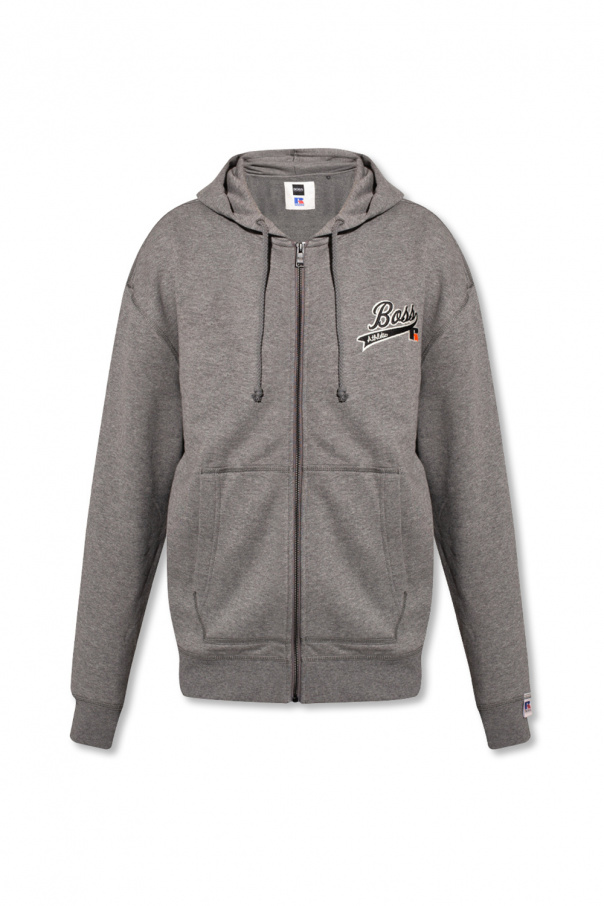 BOSS x Russell Athletic Hoodie with logo patch