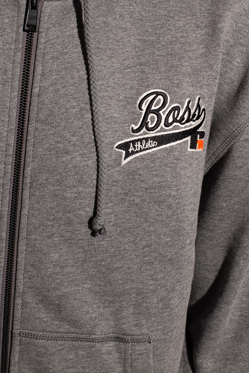 BOSS x Russell Athletic cotton-blend zip-up hoodie with exclusive logo