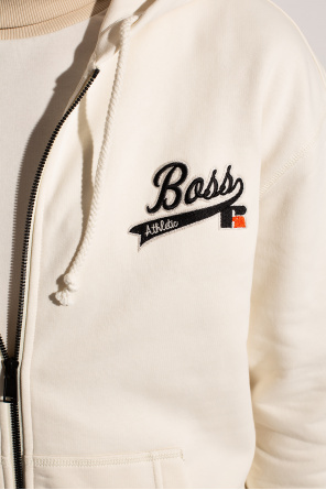 BOSS x Russell Athletic Huron Boys hoodie med logotypmärke