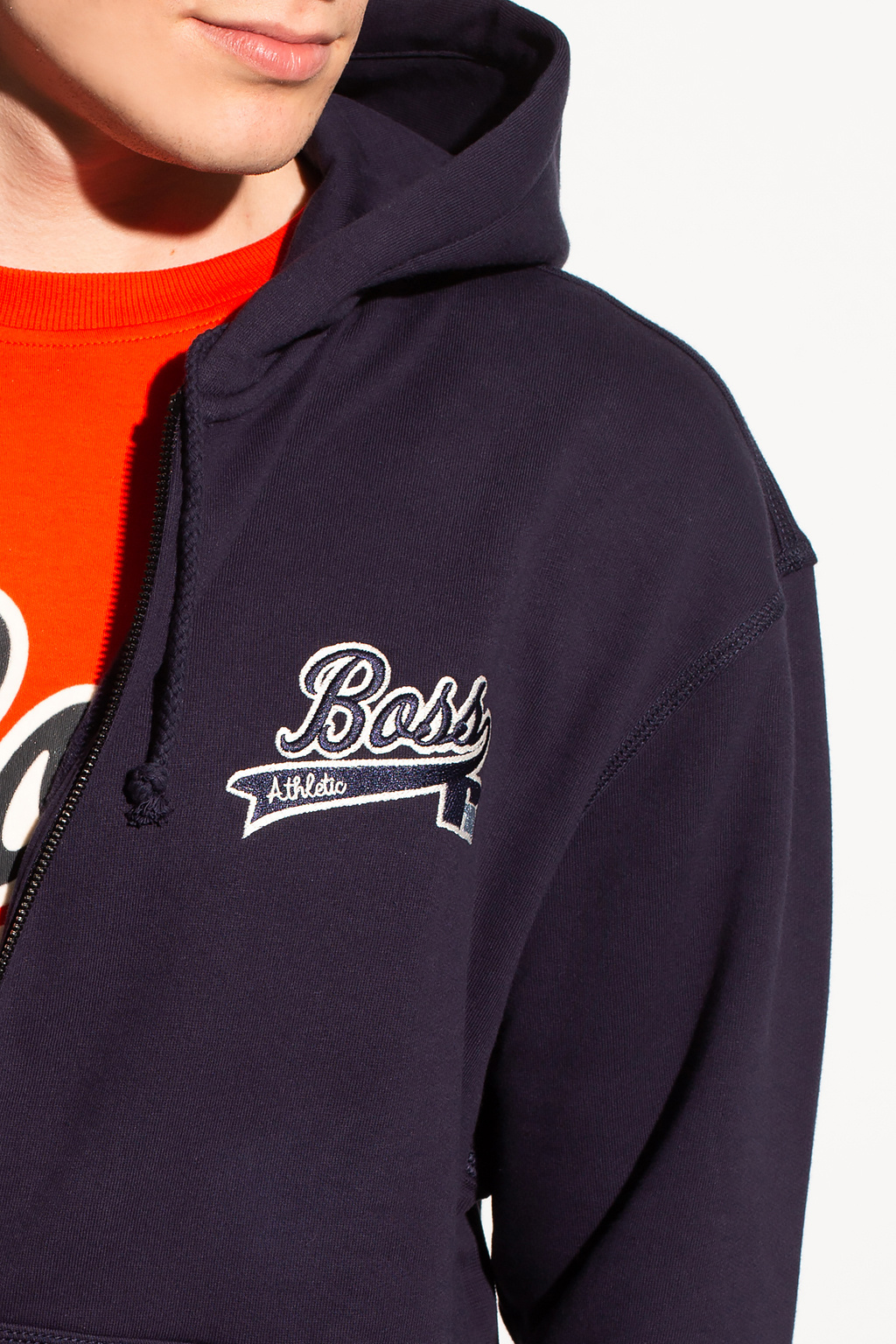 BOSS x Russell Athletic Ragazzi hoodie with logo patch