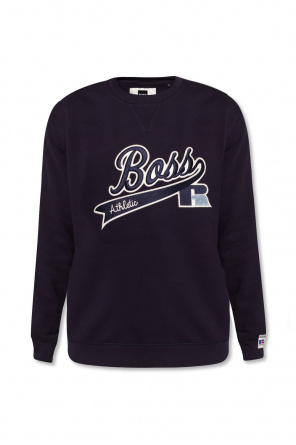 Sweatshirt with logo patch od BOSS x Russell Athletic