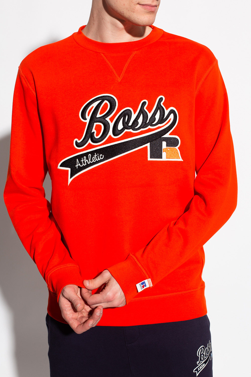 BOSS x Russell Athletic Hoodie with logo patch