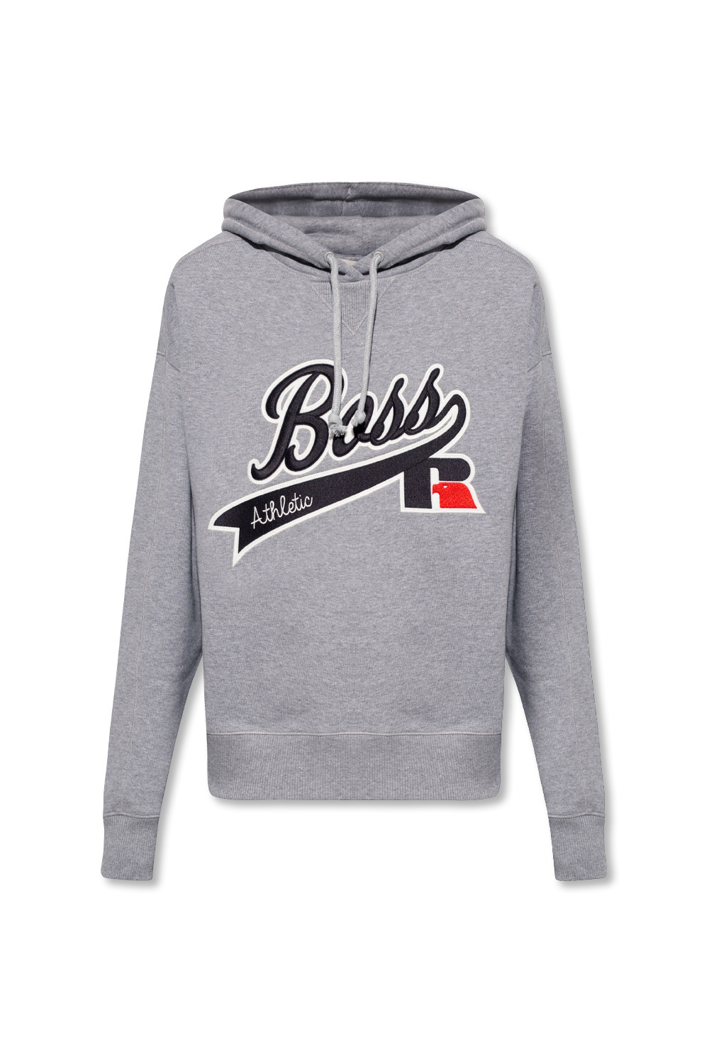 IetpShops GB - Grey Hoodie with logo patch BOSS x Russell Athletic