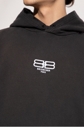 Balenciaga Logo shearling hoodie