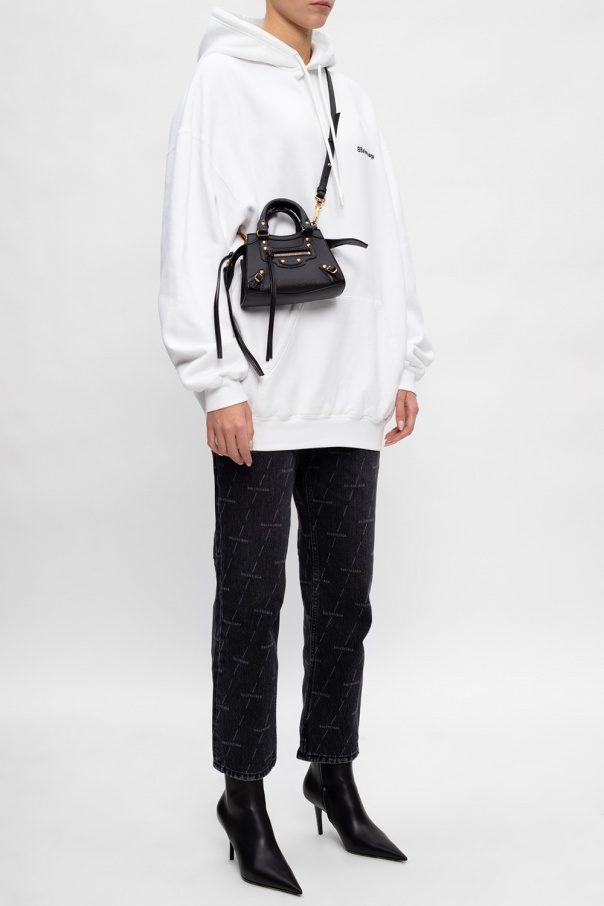 Balenciaga Oversize White hoodie with logo