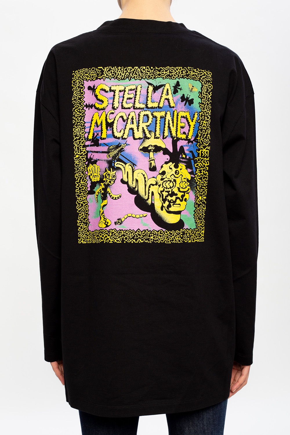 Stella McCartney Velveteen raised stella floral-embroidered knit jumper