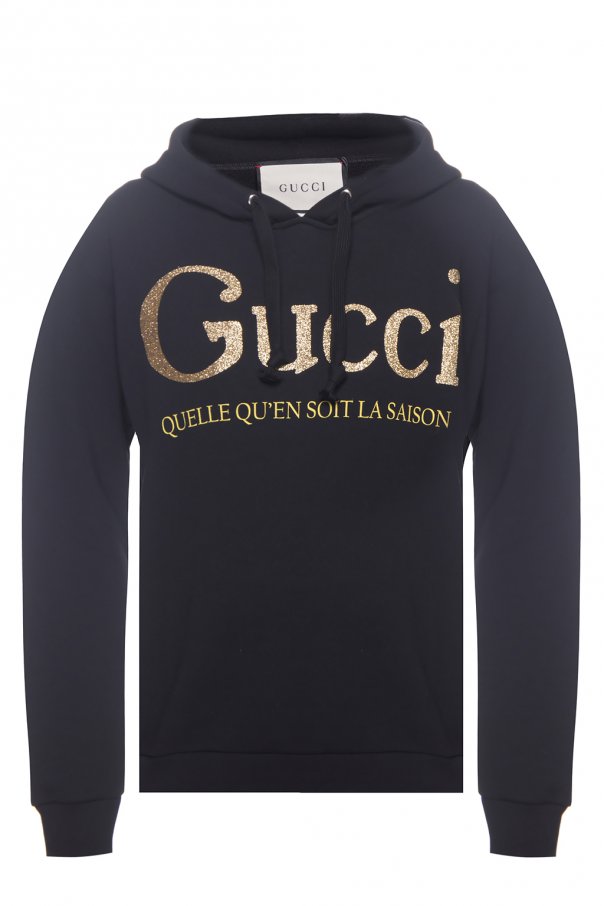 gucci black and gold hoodie