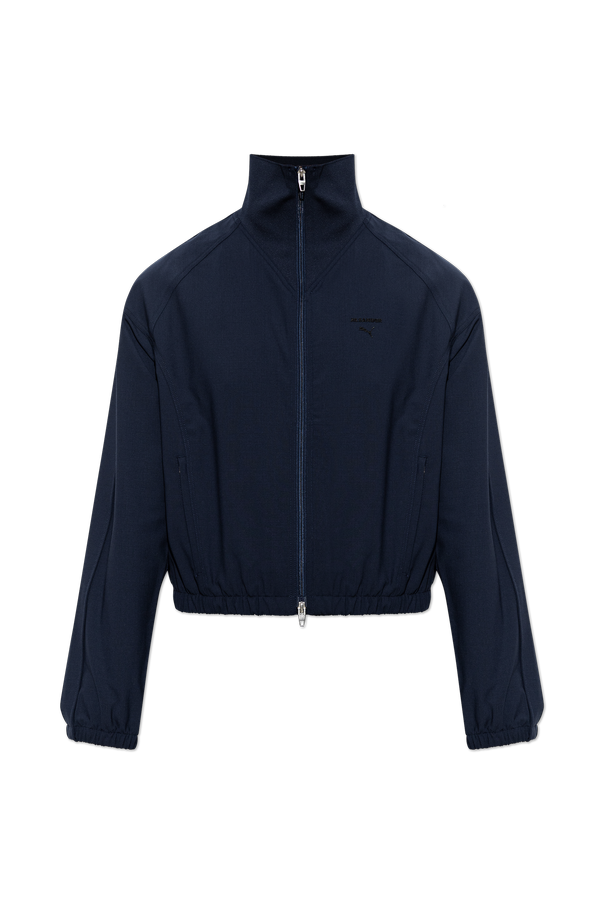 Puma Navy cropped zip-front sweatshirt