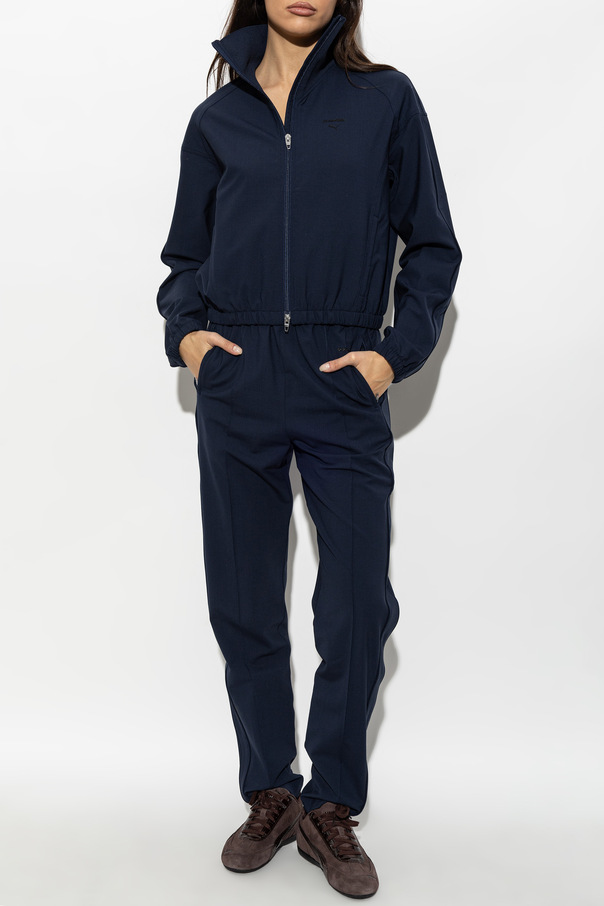 Puma Navy cropped zip-front sweatshirt