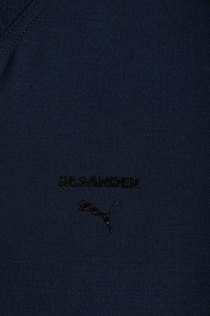 Puma Navy cropped zip-front sweatshirt