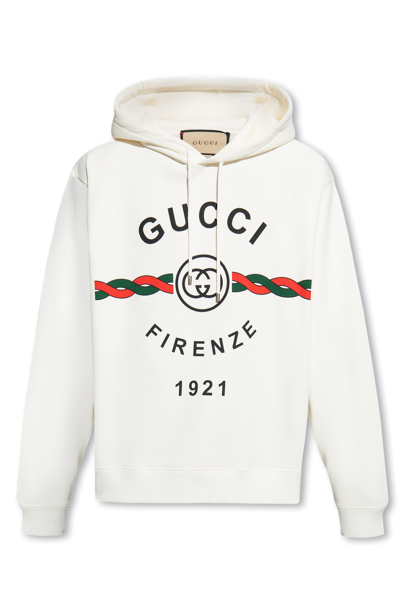 White ‘Gucci Firenze 1921’ printed hoodie Gucci - Vitkac GB