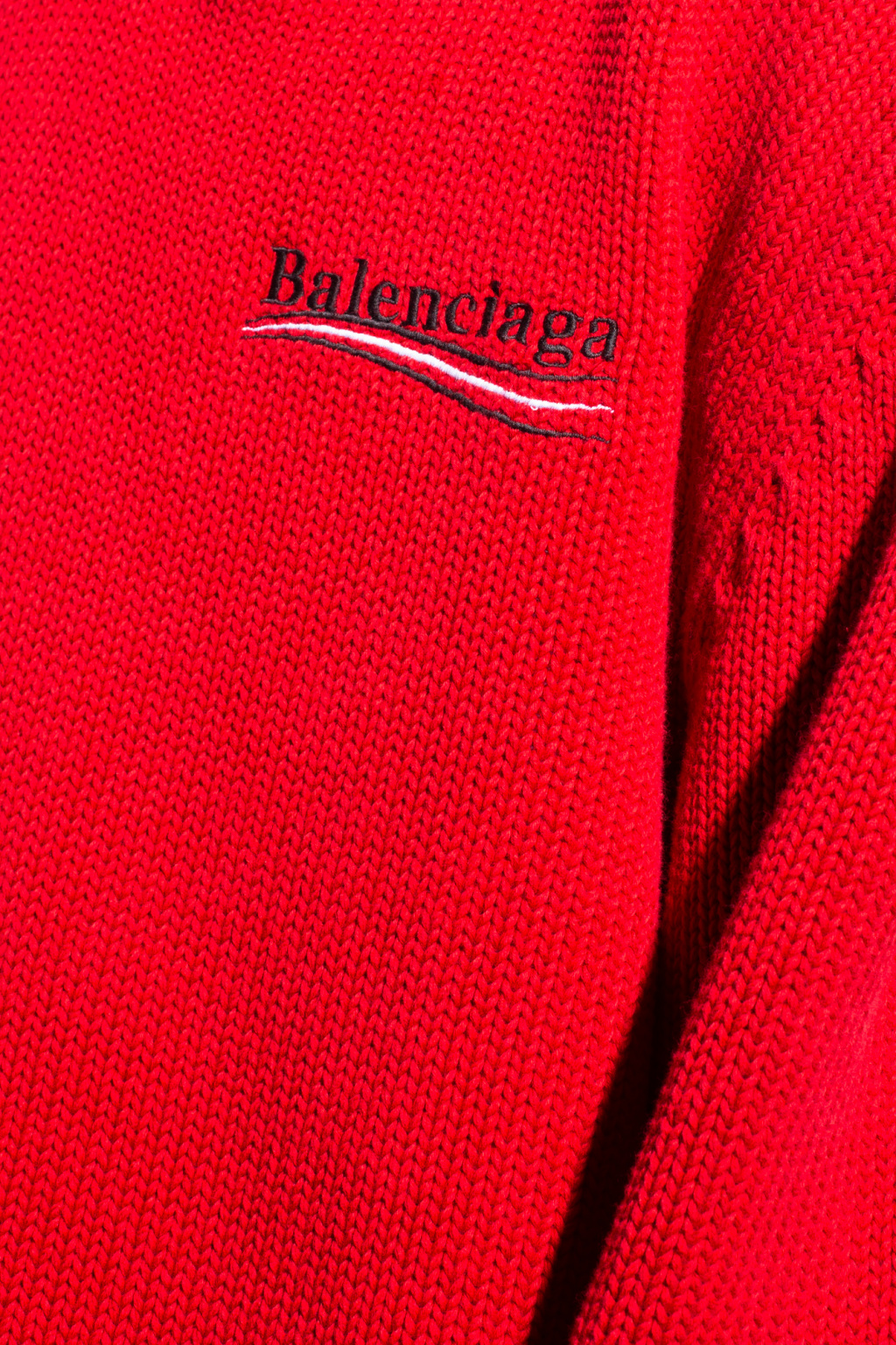 Balenciaga Long sleeve dress sweater is featured on a soft poly-blend fabrication