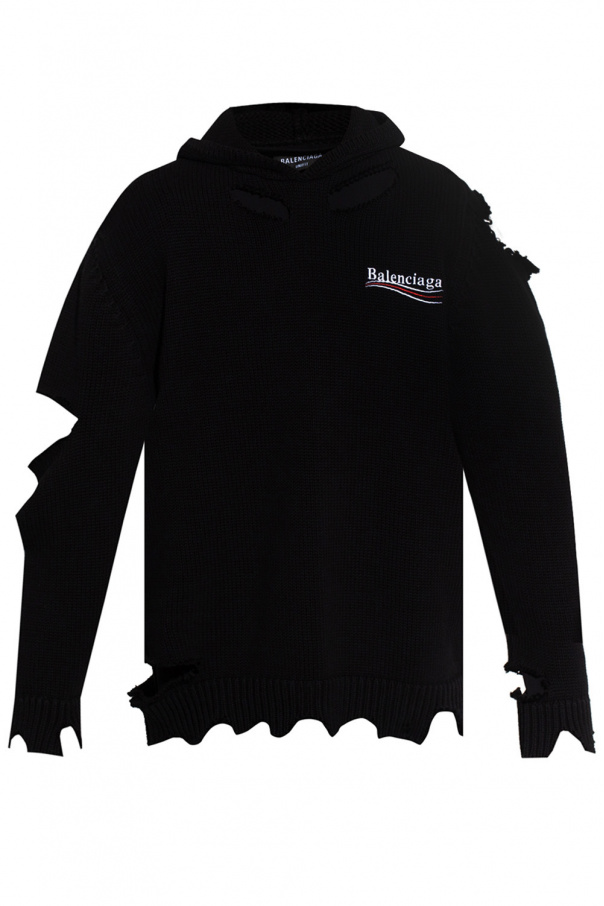 Balenciaga Double-layered hoodie with logo