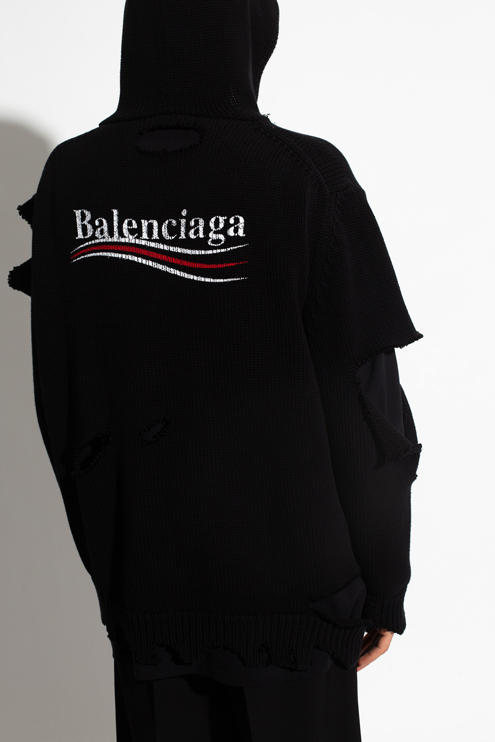 Balenciaga Double-layered hoodie with logo
