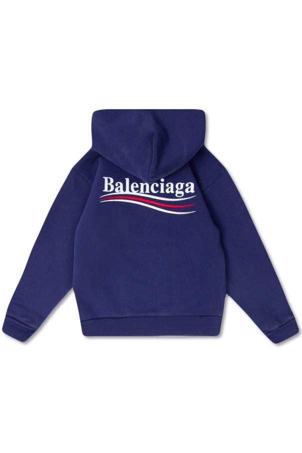 Balenciaga Kids K Way Kids logo-patch hooded padded jacket Nero