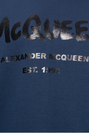 Alexander McQueen Alexander McQueen embroidered-logo T-shirt Grigio