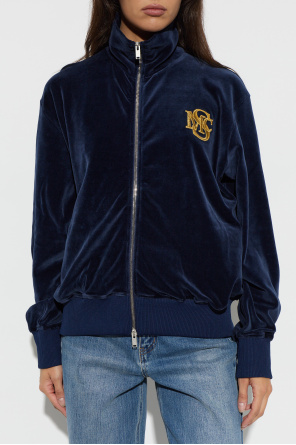 Stella McCartney Samtbluse mit Stehkragen