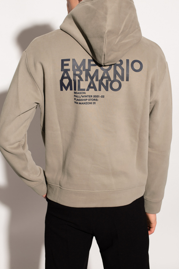 Grey Hoodie with logo Emporio Armani - Vitkac KR