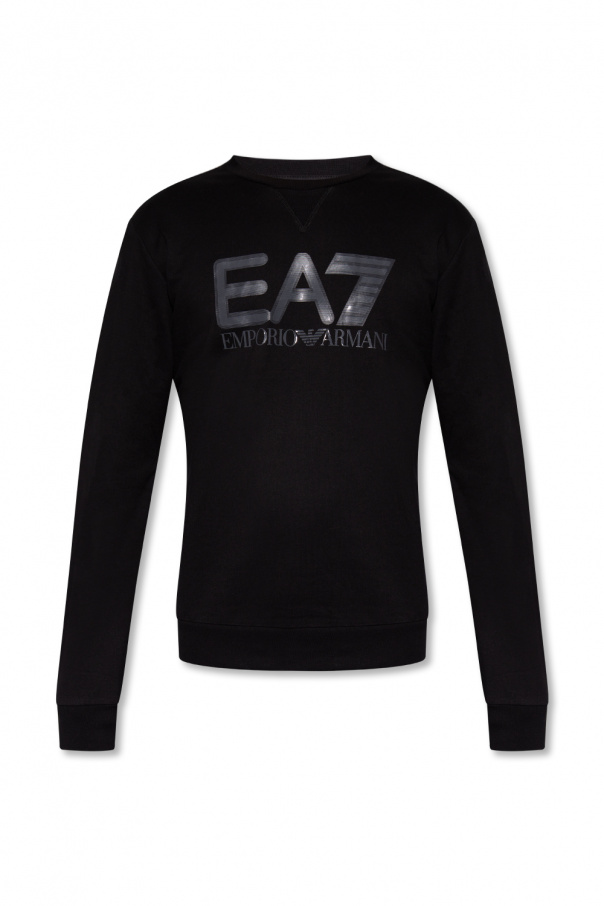 Emporio grafischem armani concealed-front shirt Logo-printed sweatshirt