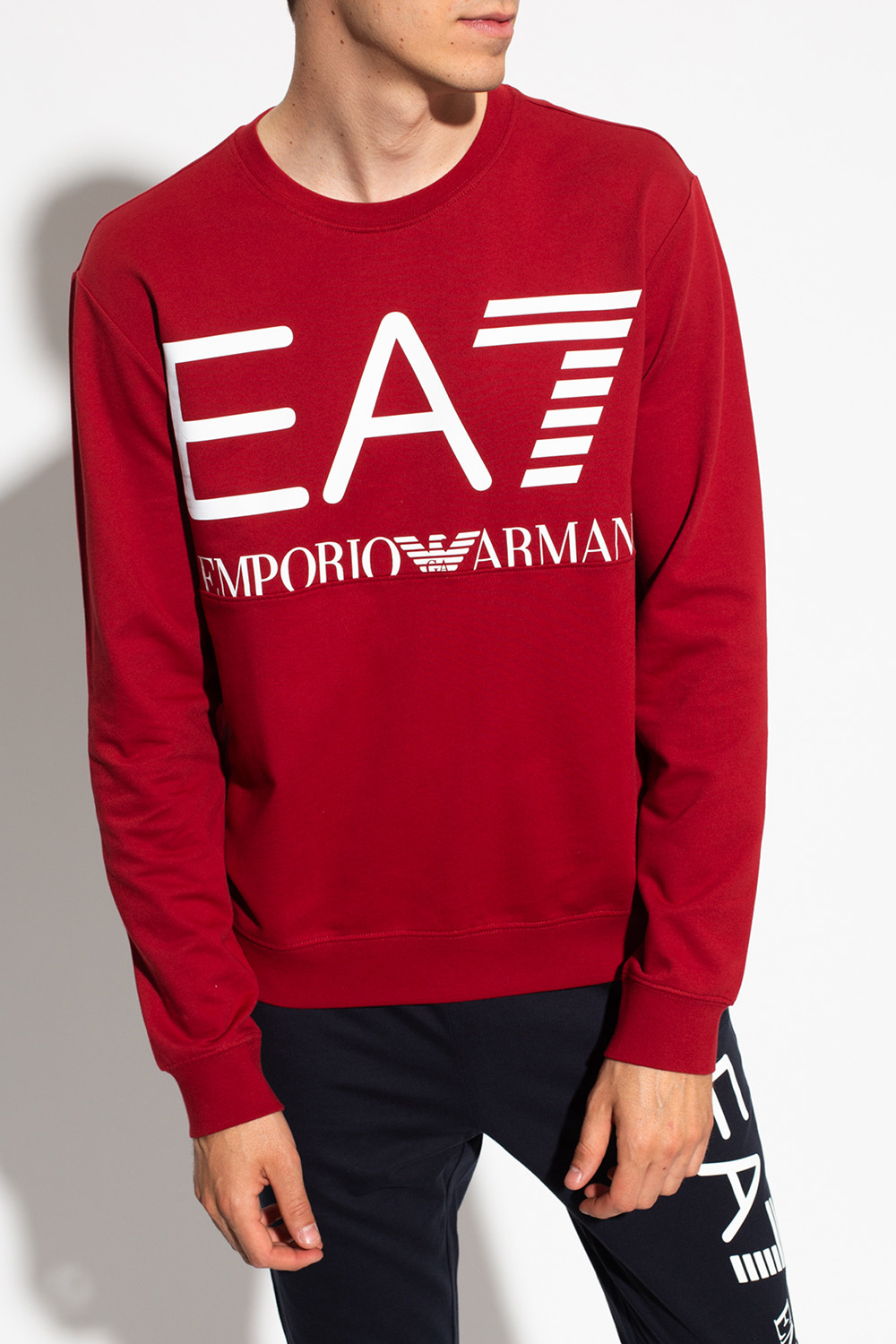 Red Sweatshirt with logo EA7 Emporio Armani - Vitkac France