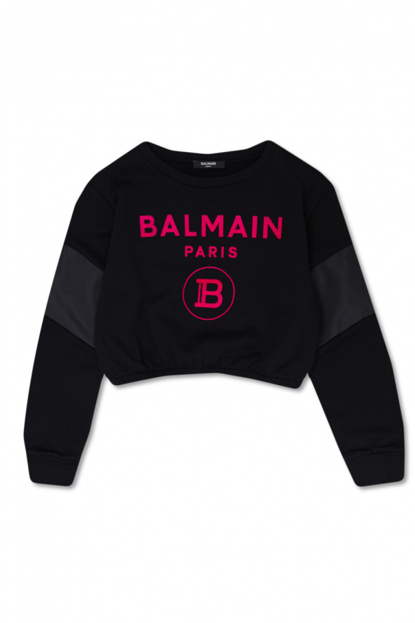 Balmain Kids Balmain Kids logo-print sweatshirt dress