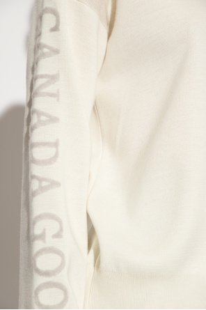 Canada Goose logo patch rib-trimmed hoodie Essentials Bianco