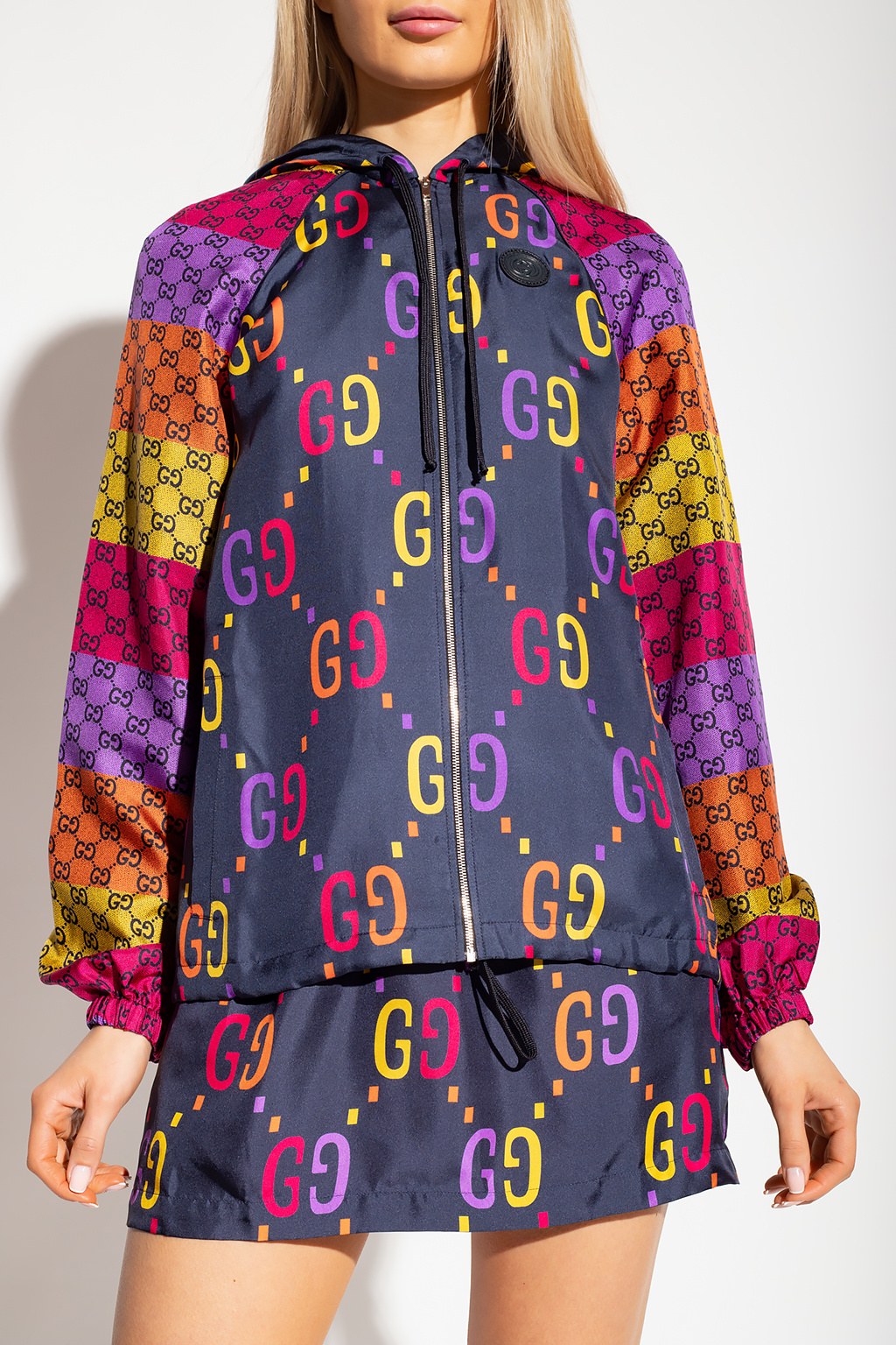 Gucci Hooded silk jacket