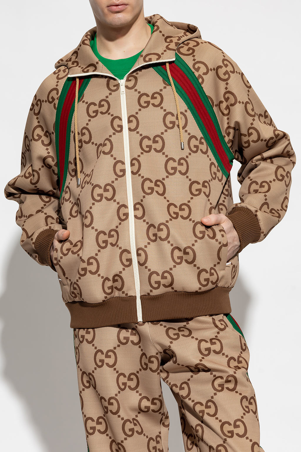 Gucci Logo Torn Ripped Brown Monogram Hoodie - Tagotee
