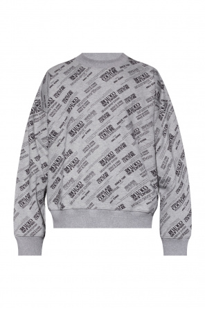 Ruimvallend T-shirt Sweatshirt met reflecterende print in wit