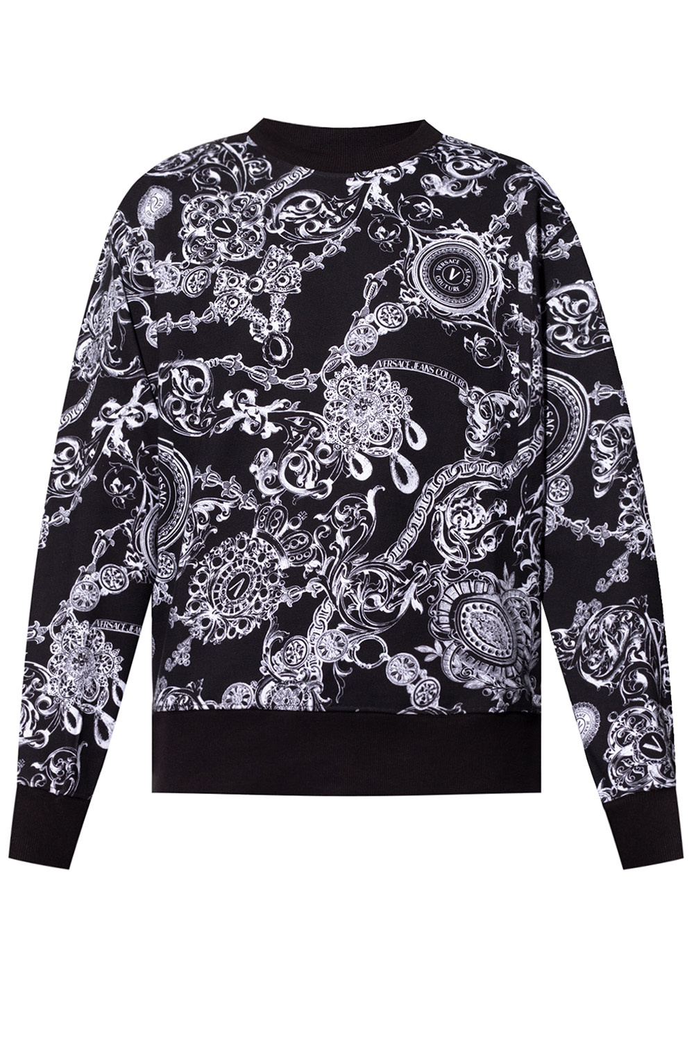 Cashmilon™ Pullover mit V-Ausschnitt Baroque print sweatshirt