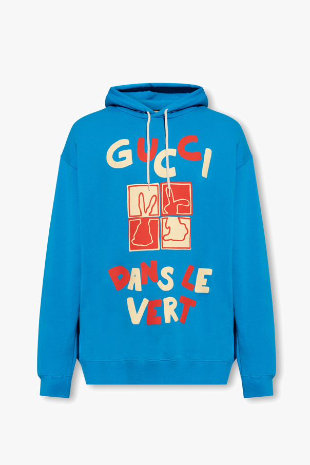 gucci Niebieskie Printed hoodie