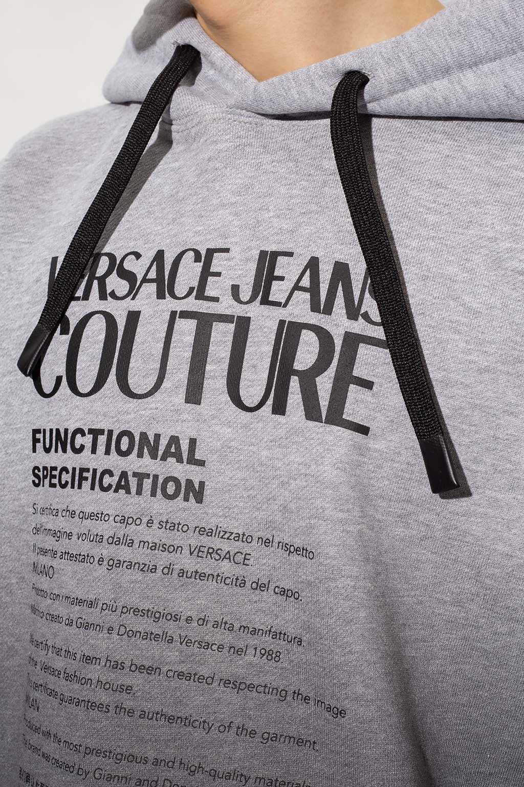 Versace Jeans Couture Cotton sleeveless hoodie