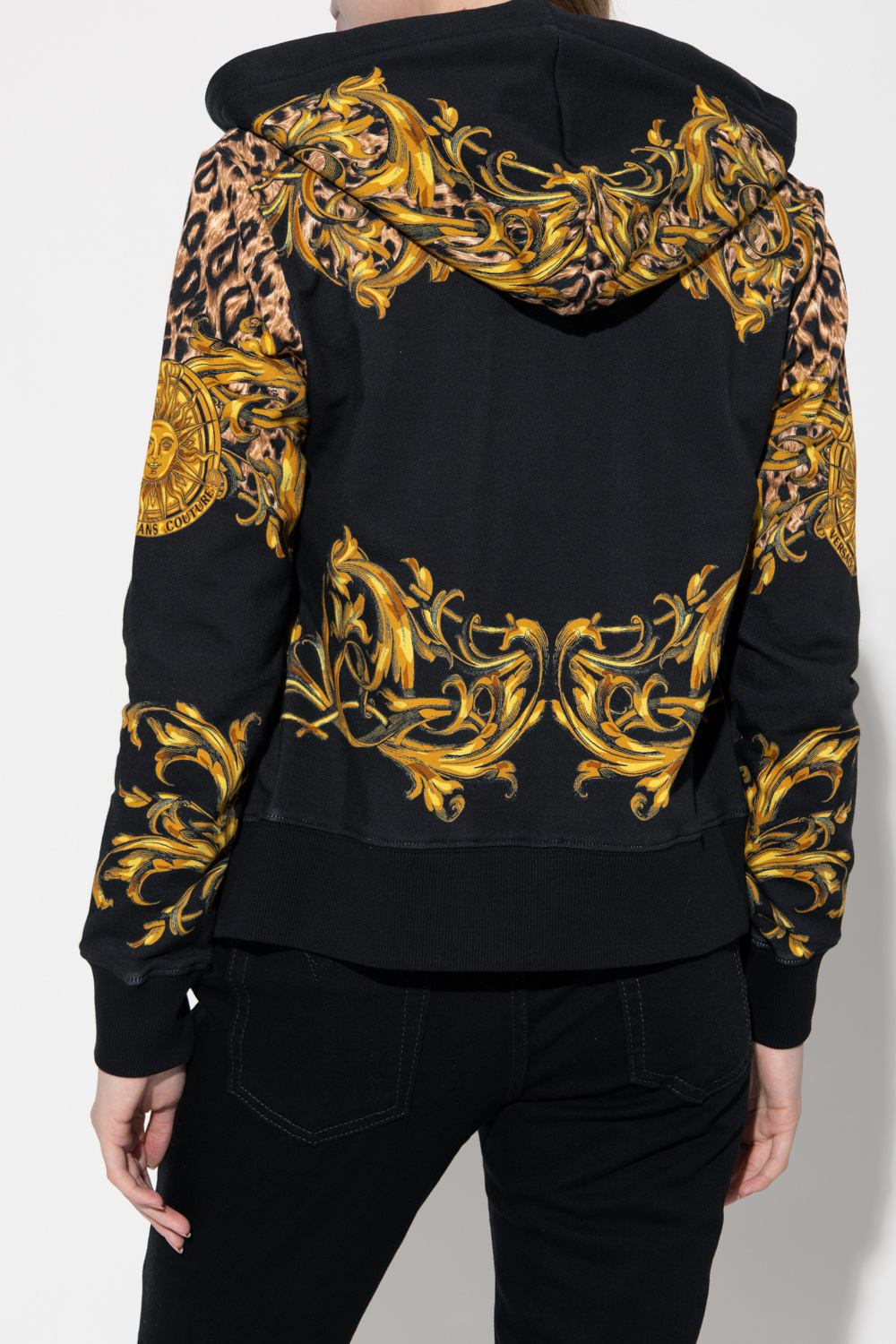 Versace Jeans Couture piqu hoodie with ‘Garland Sun’ motif