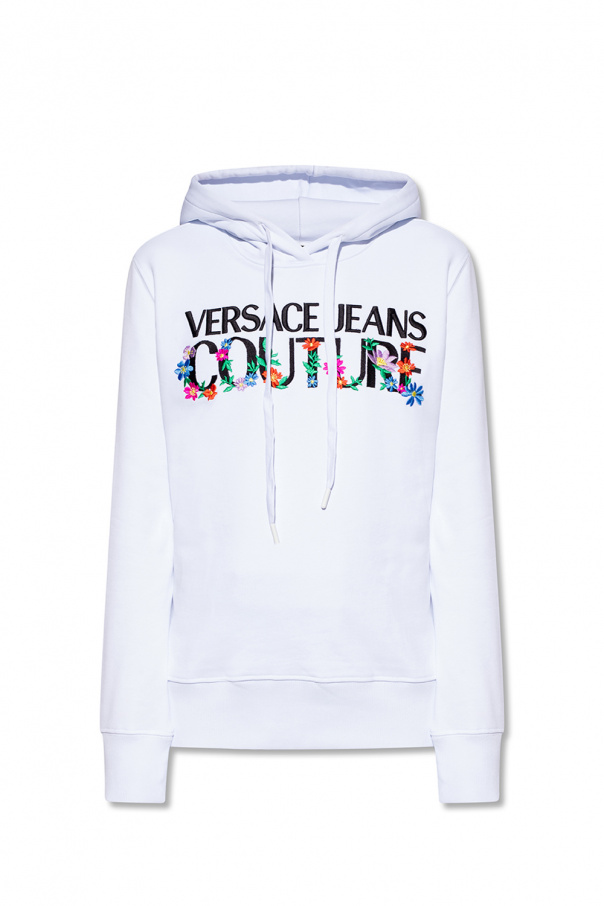 Versace Jeans Couture long t shirt with logo nike dress plum chalk white